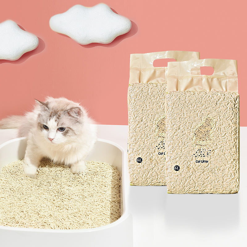 Tofu Cat Litter 6L Edible Crystals Flushable Pipers Sand Biodegradable Mint X4