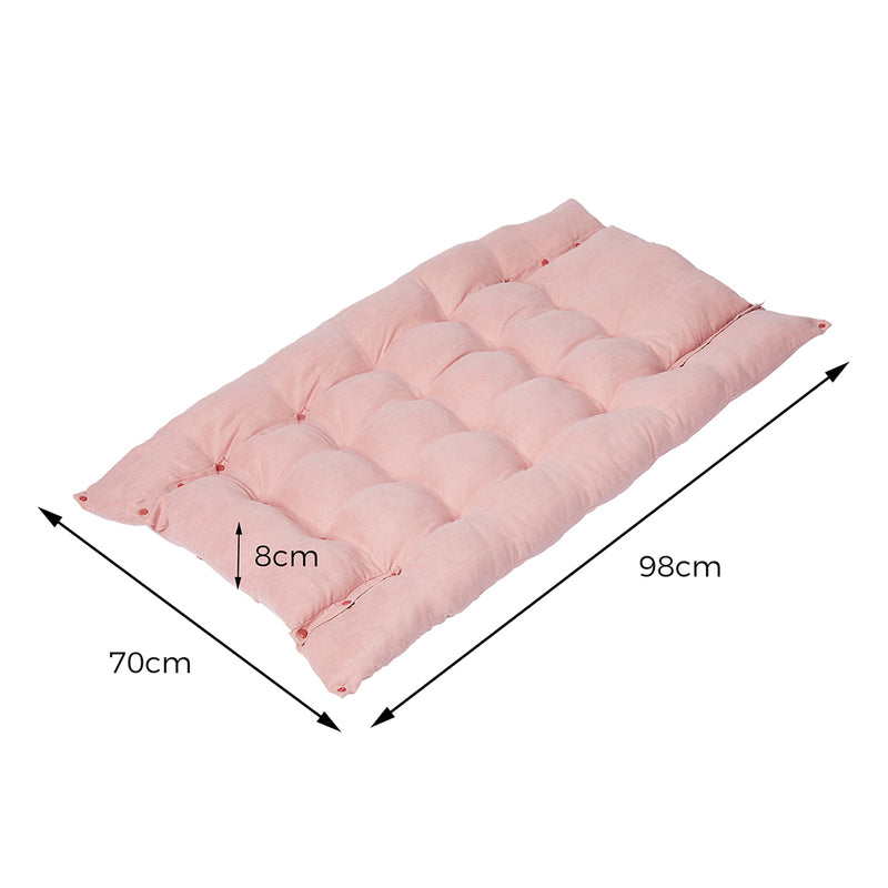 PaWz Pet Bed 2 Way Use Dog Cat Soft Warm Calming Mat Sleeping Kennel Sofa Pink L