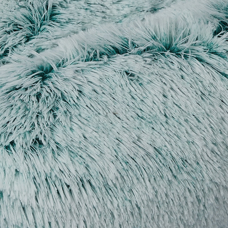 Dog Calming Bed Warm Soft Plush Comfy Sleeping Kennel Cave Memory Foam Teal M