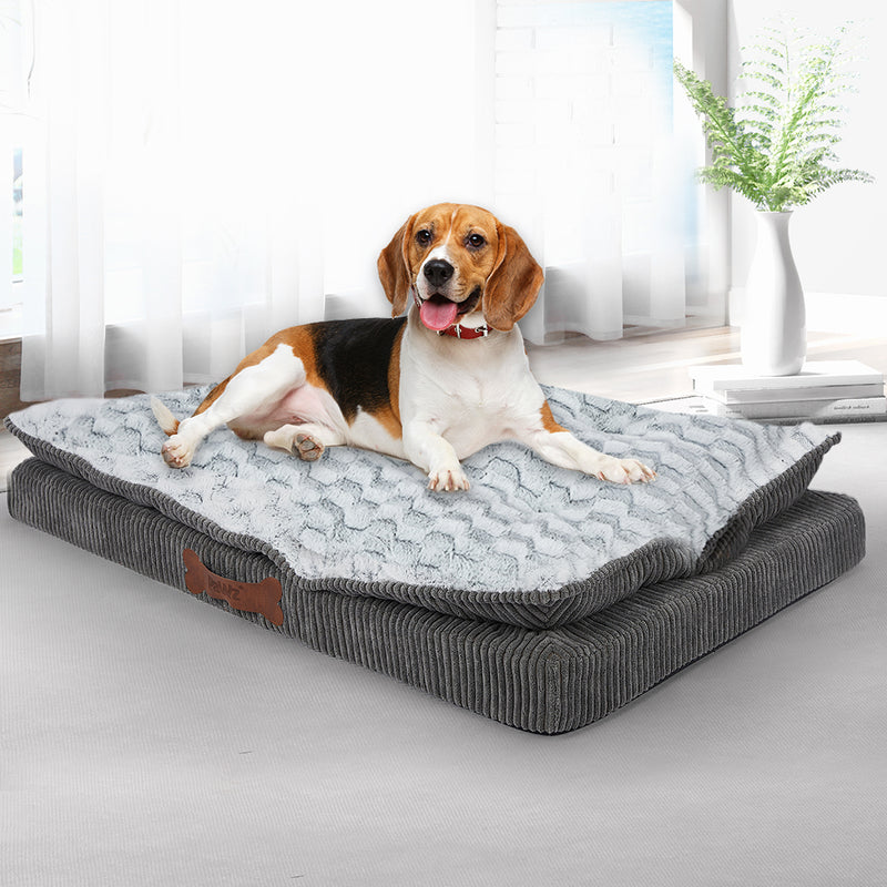 Dog Calming Bed Warm Soft Plush Comfy Sleeping Kennel Cave Memory Foam Mattress S