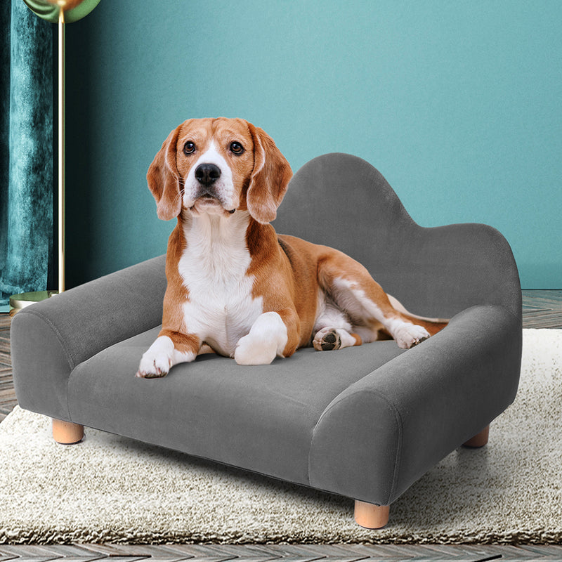 PaWz Luxury Pet Sofa Chaise Lounge Sofa Bed Cat Dog Beds Couch Sleeper Soft Grey