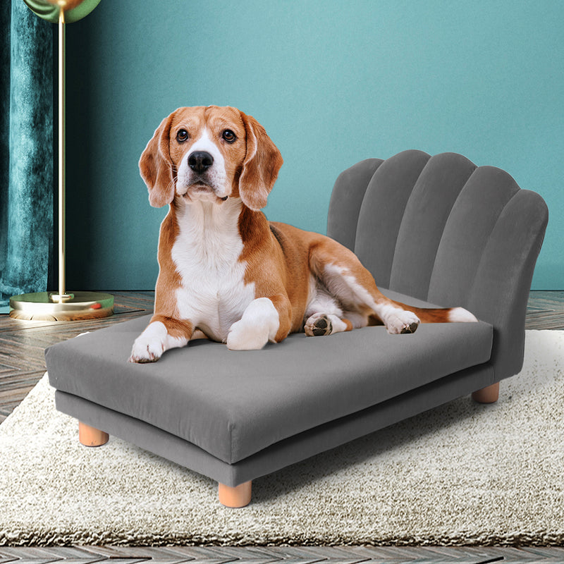 PaWz Luxury Pet Sofa Chaise Lounge Sofa Bed Cat Dog Beds Couch Sleeper Soft Grey