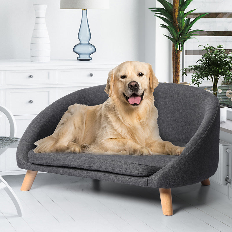 PaWz Luxury Pet Sofa Chaise Lounge Sofa Bed Cat Dog Beds Couch Sleeper Soft Grey