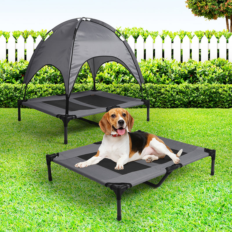 PaWz Pet Trampoline Bed Dog Cat Elevated Hammock With Canopy Raised Heavy Duty L