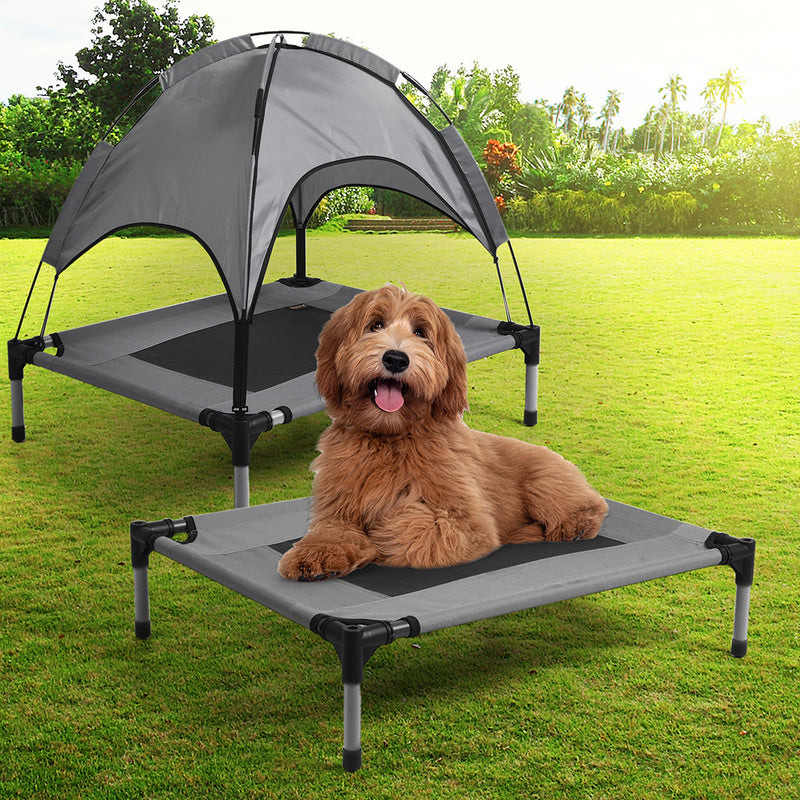 PaWz Pet Trampoline Bed Dog Cat Elevated Hammock With Canopy Raised Heavy Duty M