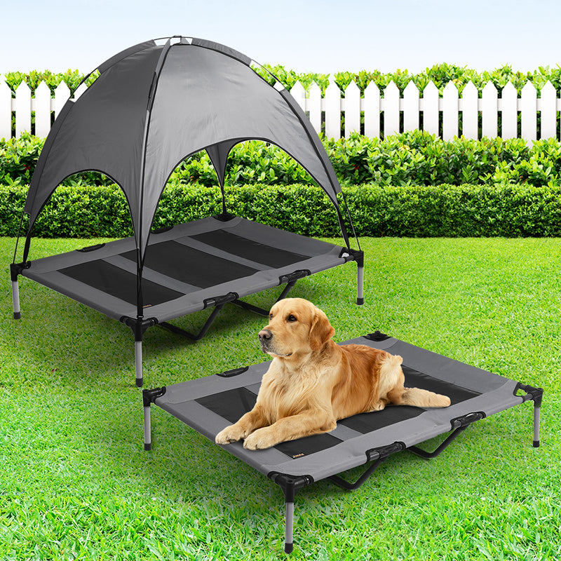 PaWz Pet Trampoline Bed Dog Cat Elevated Hammock With Canopy Raised Heavy XL