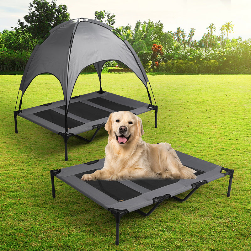 PaWz Pet Trampoline Bed Dog Cat Elevated Hammock With Canopy Raised Heavy XL