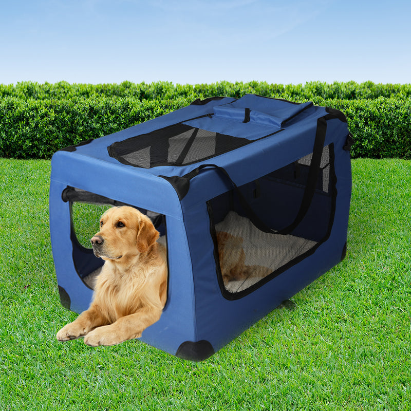 PaWz Pet Travel Carrier Kennel Folding Soft Sided Dog Crate For Car Cage Large L