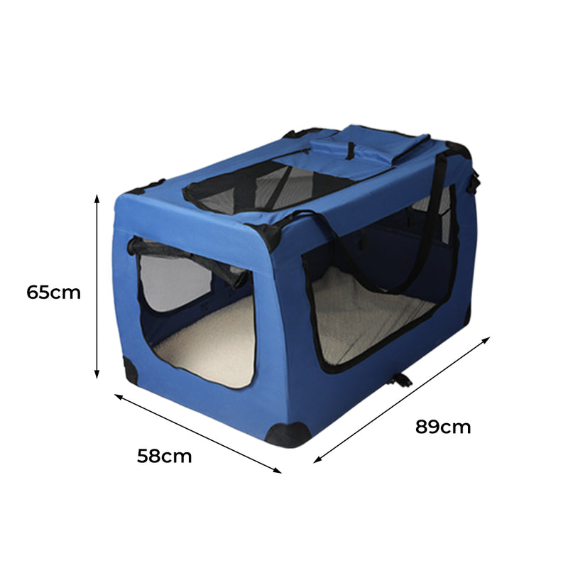 PaWz Pet Travel Carrier Kennel Folding Soft Sided Dog Crate For Car Cage Large M