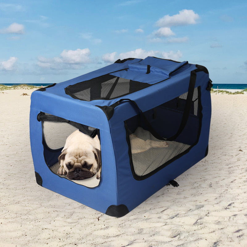 PaWz Pet Travel Carrier Kennel Folding Soft Sided Dog Crate For Car Cage Large M