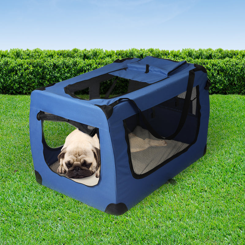 PaWz Pet Travel Carrier Kennel Folding Soft Sided Dog Crate For Car Cage Large M