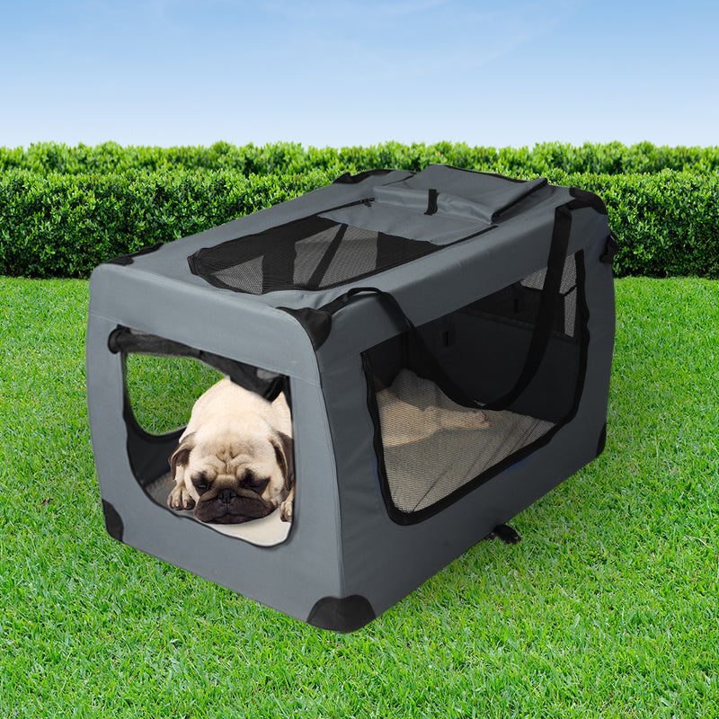 PaWz Pet Travel Carrier Kennel Folding Soft Sided Dog Crate For Car Cage Large M