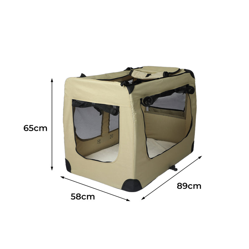 PaWz Pet Travel Carrier Kennel Folding Soft Sided Dog Crate For Car Cage Large M