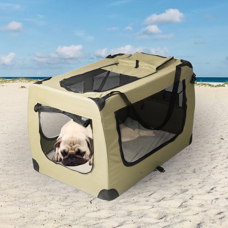 PaWz Pet Travel Carrier Kennel Folding Soft Sided Dog Crate For Car Cage Large M