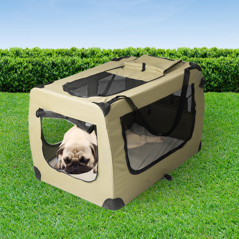 PaWz Pet Travel Carrier Kennel Folding Soft Sided Dog Crate For Car Cage Large M