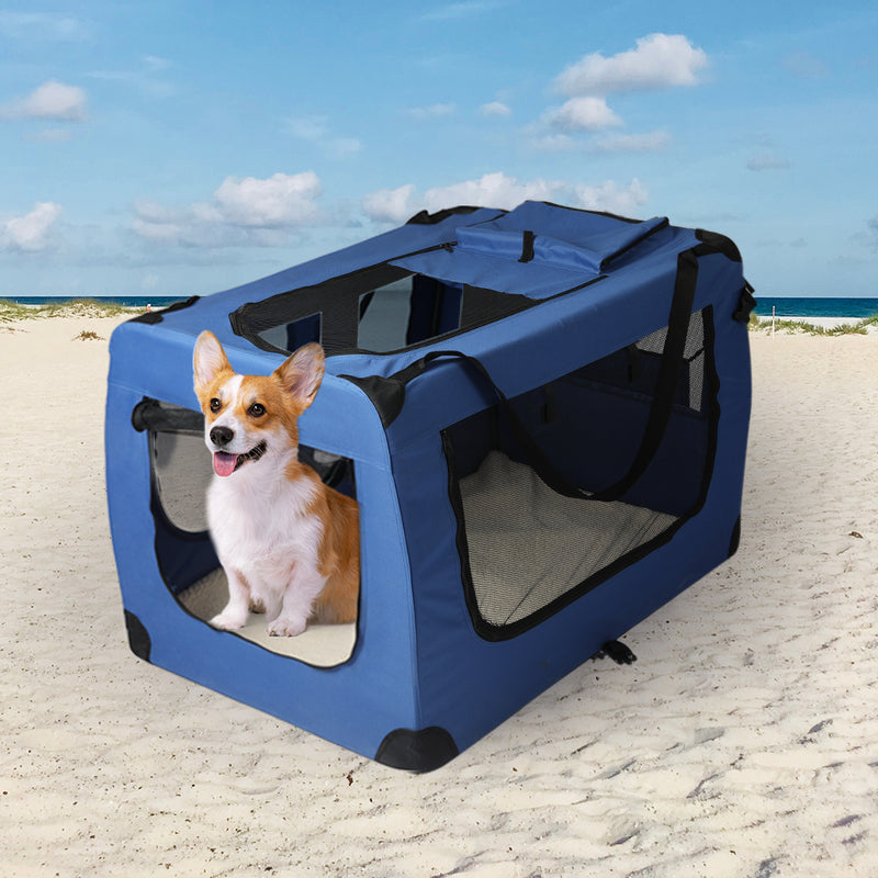 PaWz Pet Travel Carrier Kennel Folding Soft Sided Dog Crate For Car Cage Large S