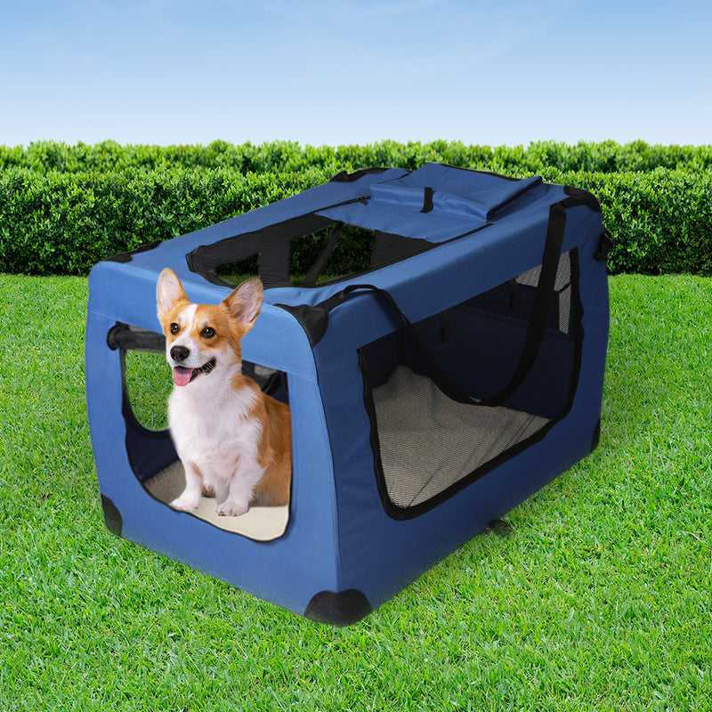 PaWz Pet Travel Carrier Kennel Folding Soft Sided Dog Crate For Car Cage Large S