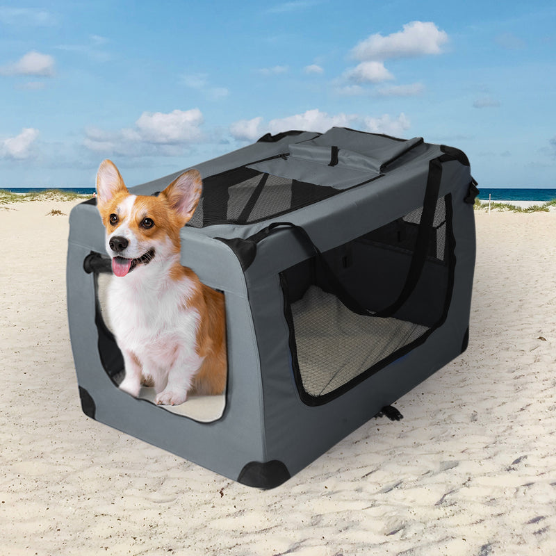 PaWz Pet Travel Carrier Kennel Folding Soft Sided Dog Crate For Car Cage Large S