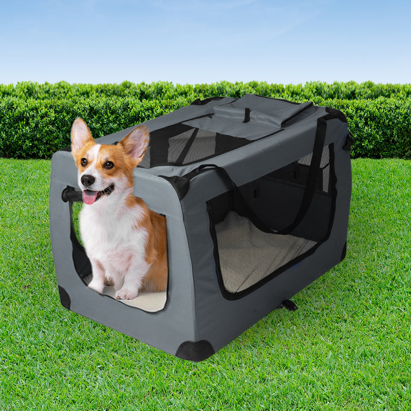 PaWz Pet Travel Carrier Kennel Folding Soft Sided Dog Crate For Car Cage Large S