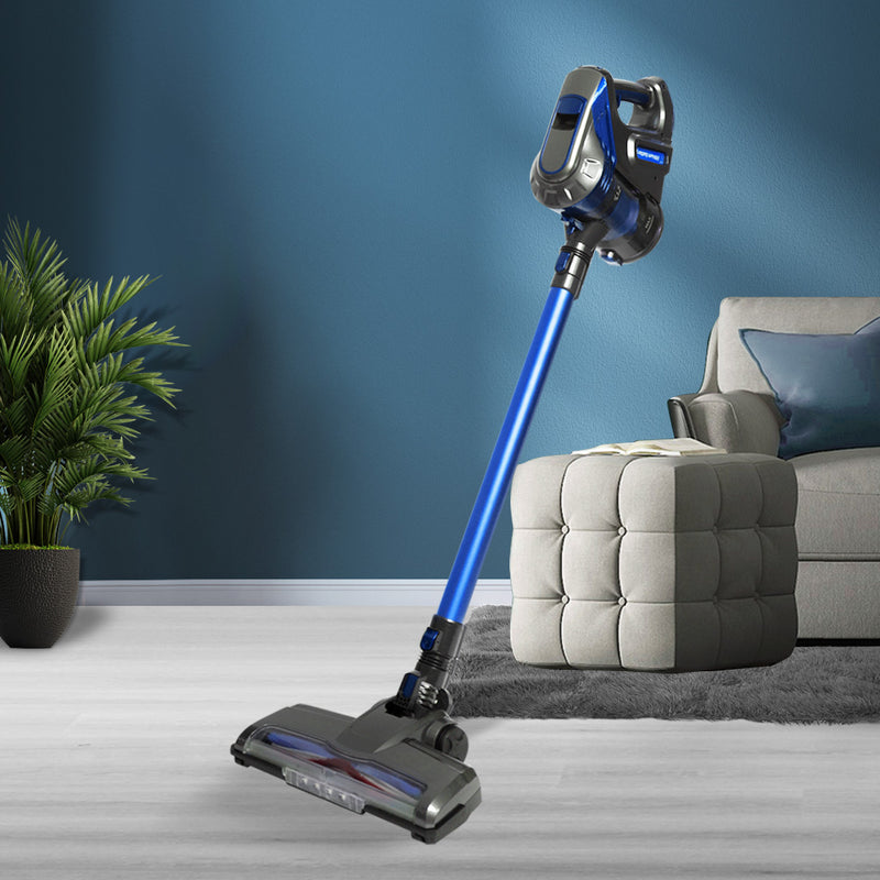 150W Handheld Vacuum Cleaner Cordless Stick Vac Bagless Rechargeable Wall Mounted Blue