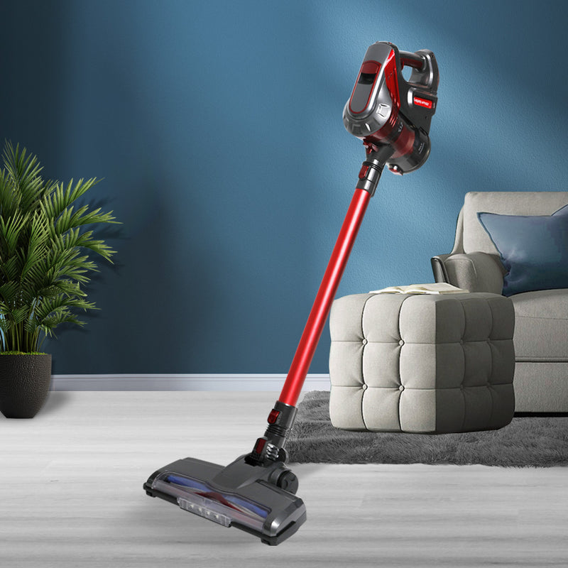 150W Handheld Vacuum Cleaner Cordless Stick Vac Bagless Rechargeable Wall Mounted Red