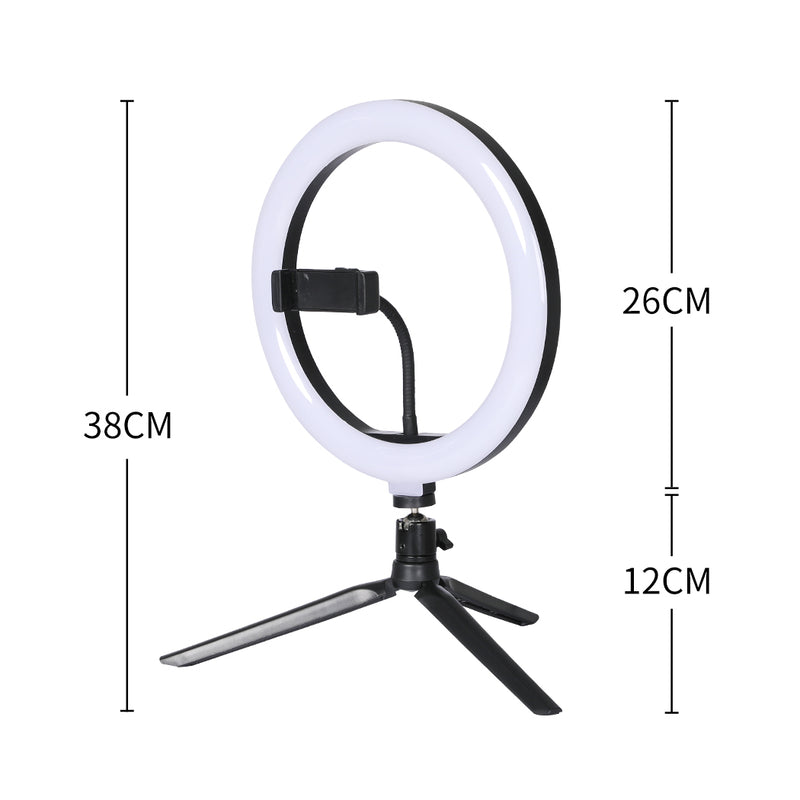 LED Ring Light with Tripod Stand Phone Holder Dimmable Studio Photo Makeup Lamp Type1