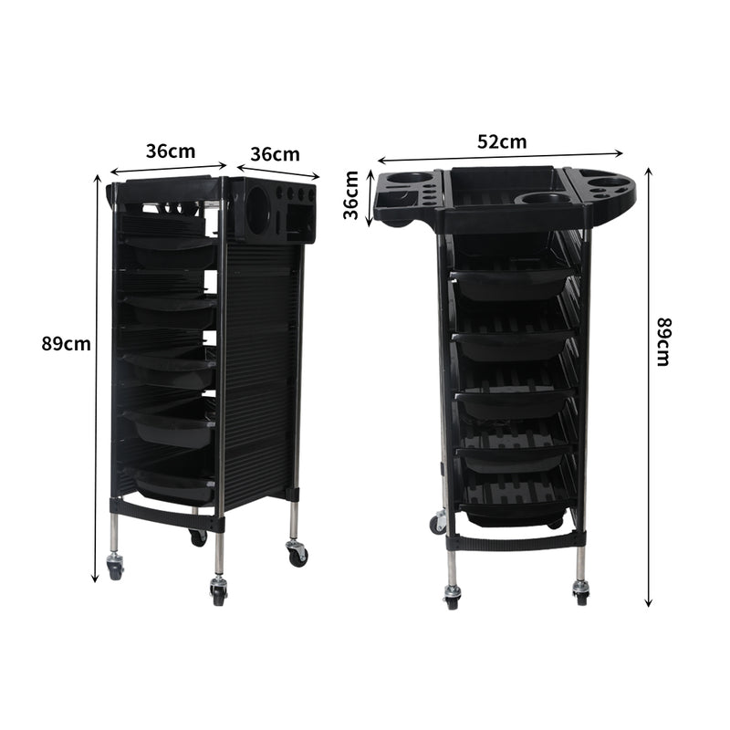 Hairdressing Salon Trolley Beauty Salon Spa Rolling Storage Cart 6 Tier