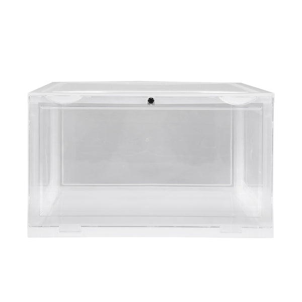 Premium Sneaker Display Case Shoe Storage Box Clear Plastic Magnetic Stackable