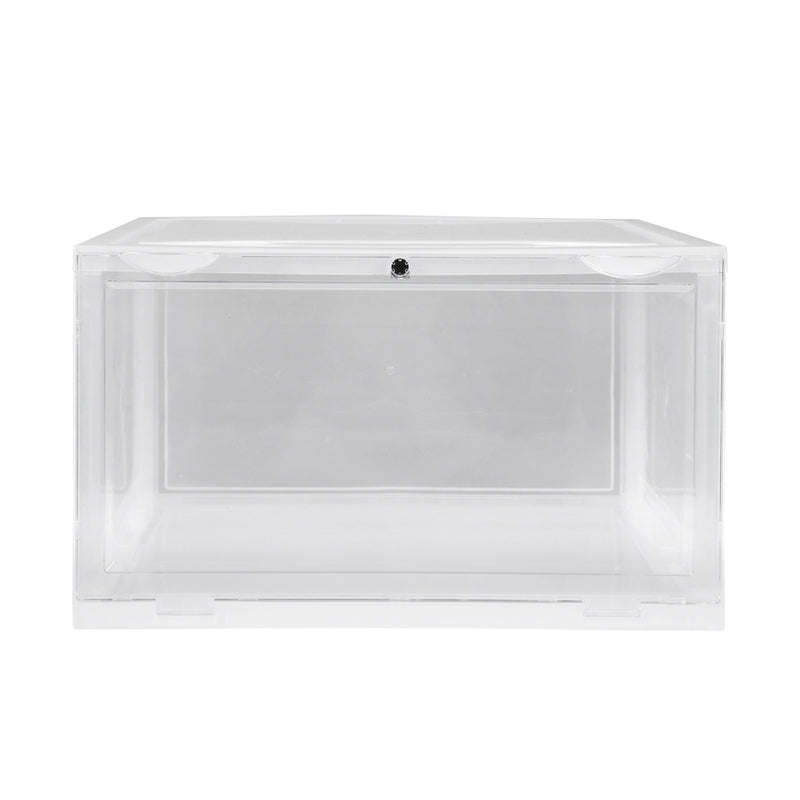 Premium Sneaker Display Case Shoe Storage Box Clear Plastic Magnetic Stackable