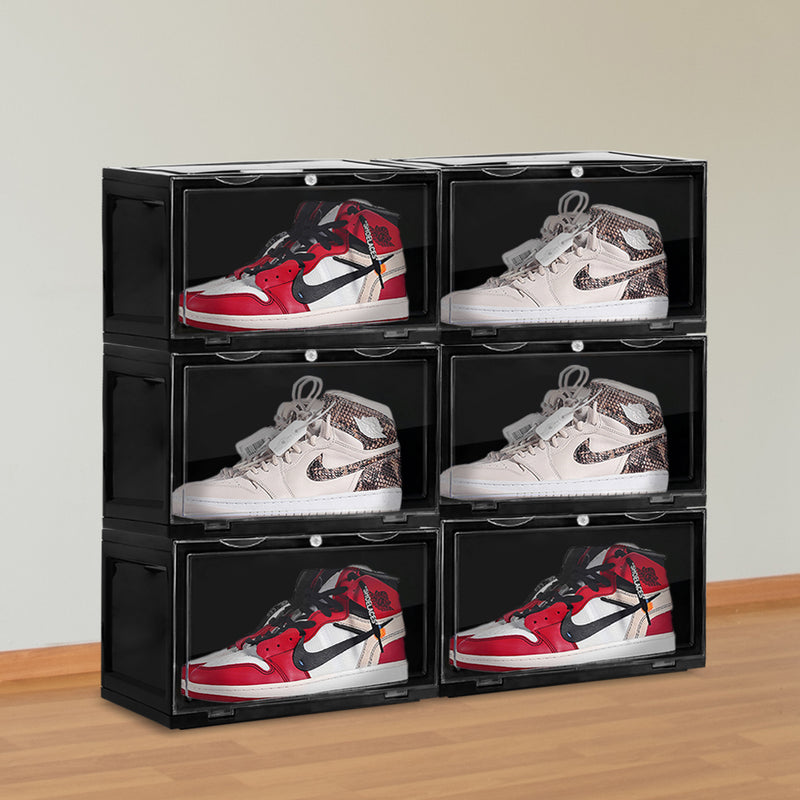 Plastic Shoes Boxes Clear Sneaker Display Storage Case Stackable Container 6pk