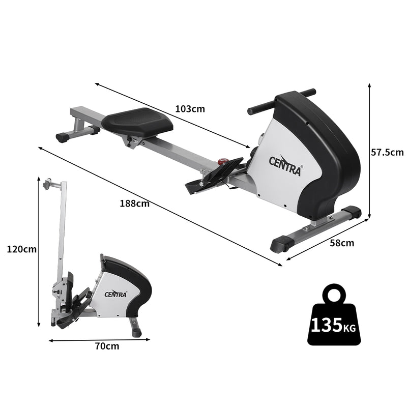 Centra Magnetic Rowing Machine 8 Level Resistance Exercise Fitness Home Gym