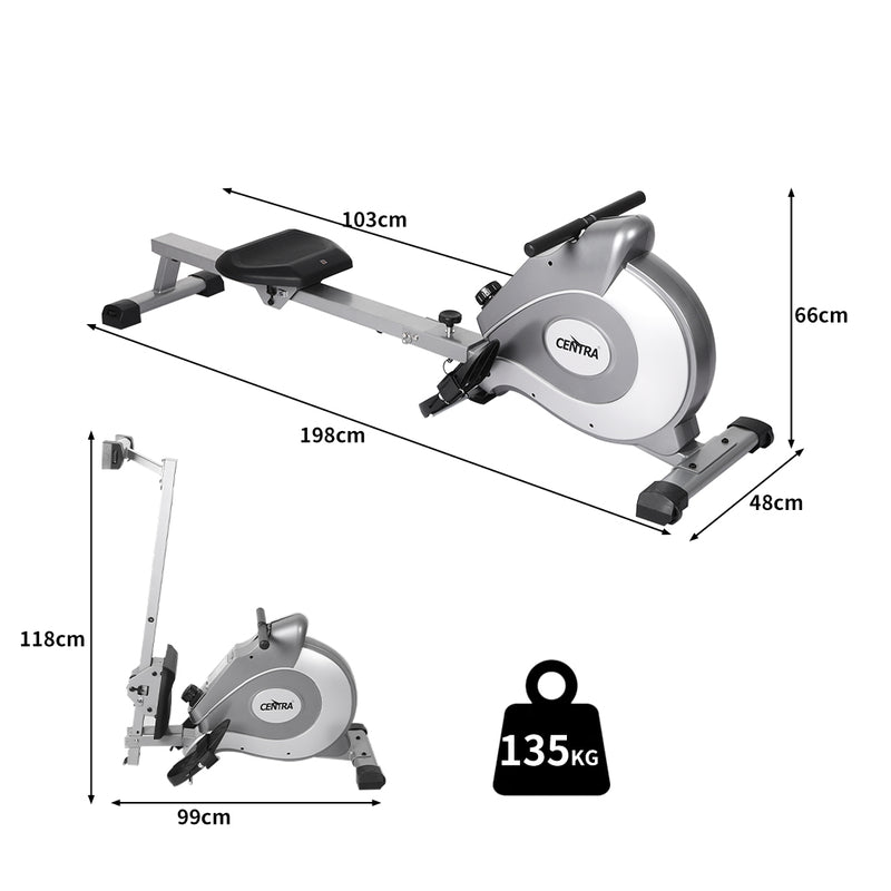 Centra Magnetic Rowing Machine 10 Level Resistance Exercise Fitness Home Gym