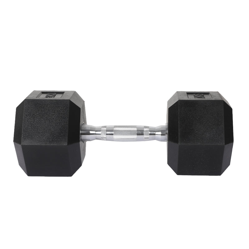 Centra Rubber Hex Dumbbell 25kg Home Gym Exercise Weight Fitness Training