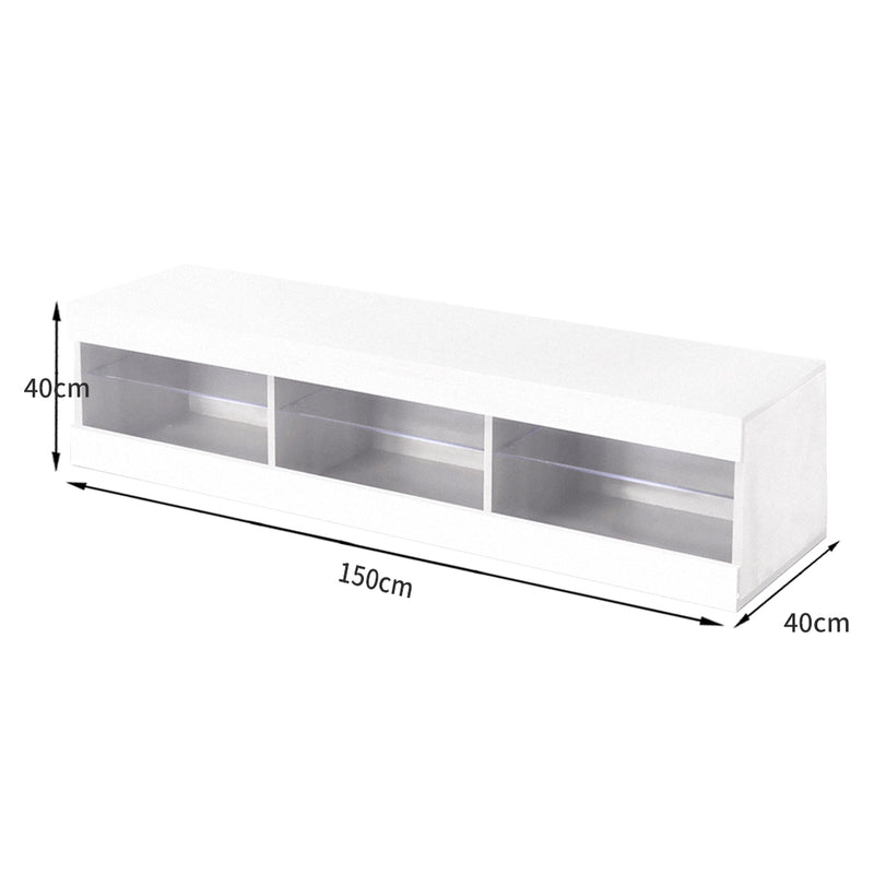 Levede TV Cabinet LED Entertainment Unit Storage Stand Cabinets Modern White