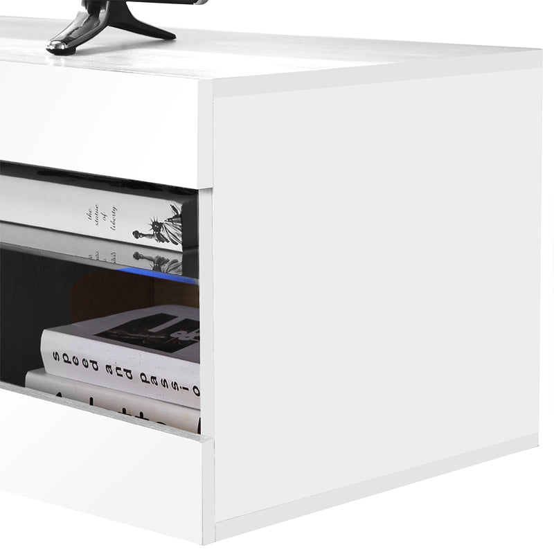 Levede TV Cabinet LED Entertainment Unit Storage Stand Cabinets Modern White