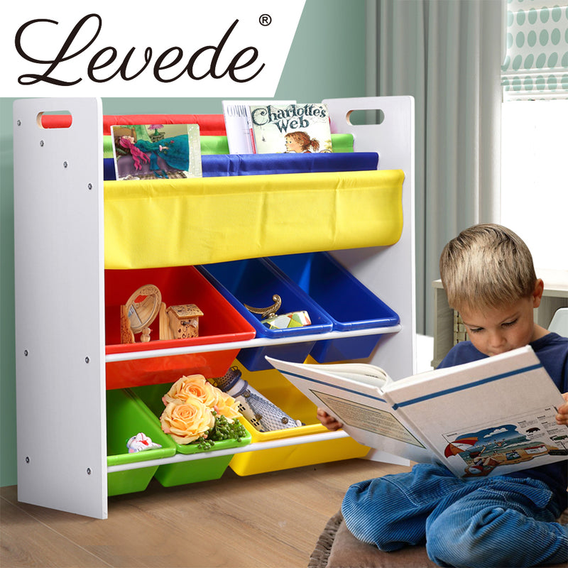 Levede 6 Bins Kids Toy Box Bookshelf Organiser Display Shelf Storage Rack Drawer