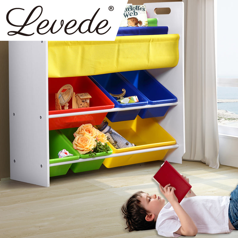 Levede 6 Bins Kids Toy Box Bookshelf Organiser Display Shelf Storage Rack Drawer