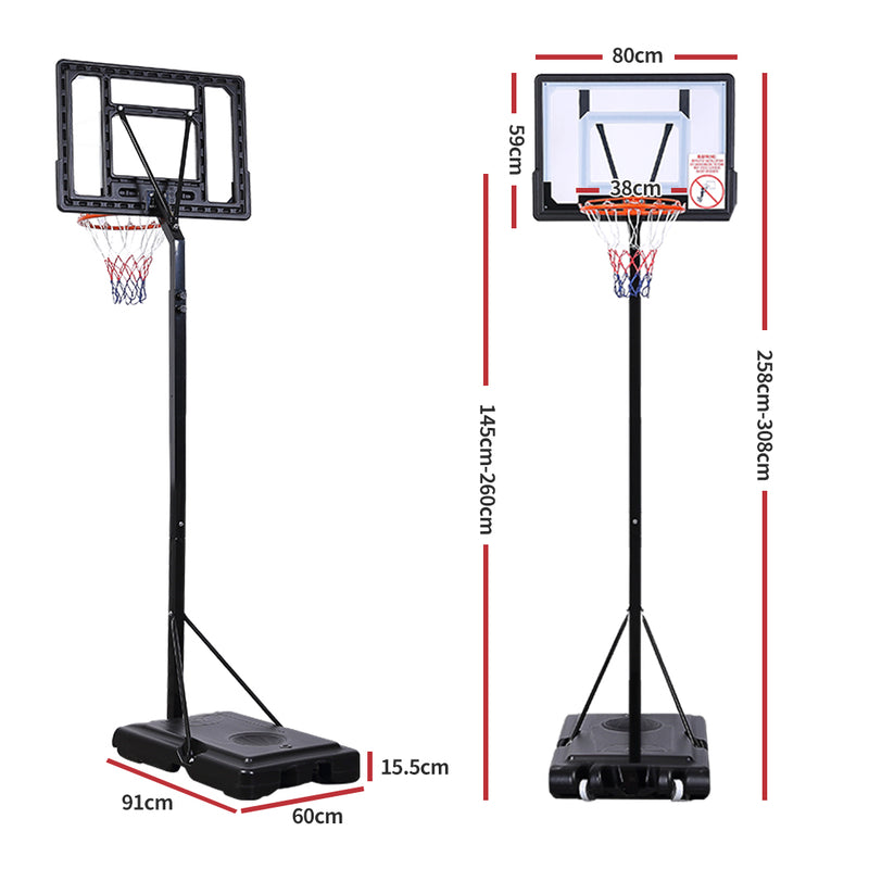 Basketball Hoop Stand Kid Rim Ring System Large Backboard Net Height Adjustable