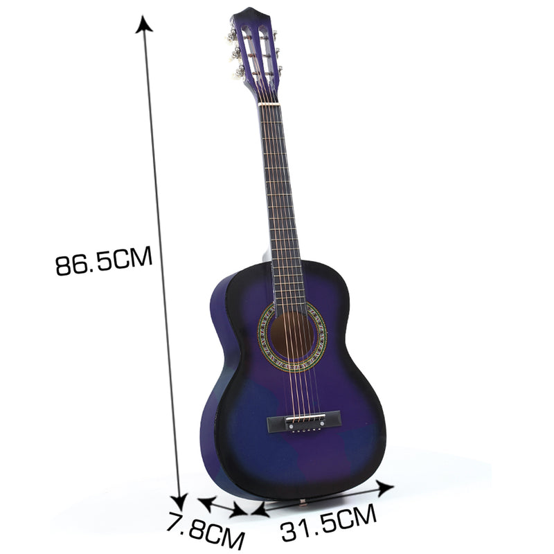 BoPeep 34 Inch Wooden Folk Acoustic Guitar Classical Cutaway Steel String w/ Bag