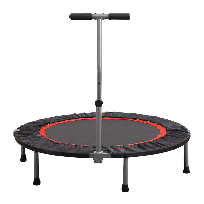 40" Fitness Trampoline Foldable Mini Rebounder Handrail Cardio Exercise Trainer