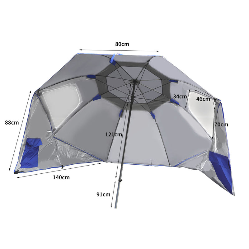 Outdoor Umbrella Beach Umbrellas Sun Shade Weather Patio Garden Shelter 2M Blue