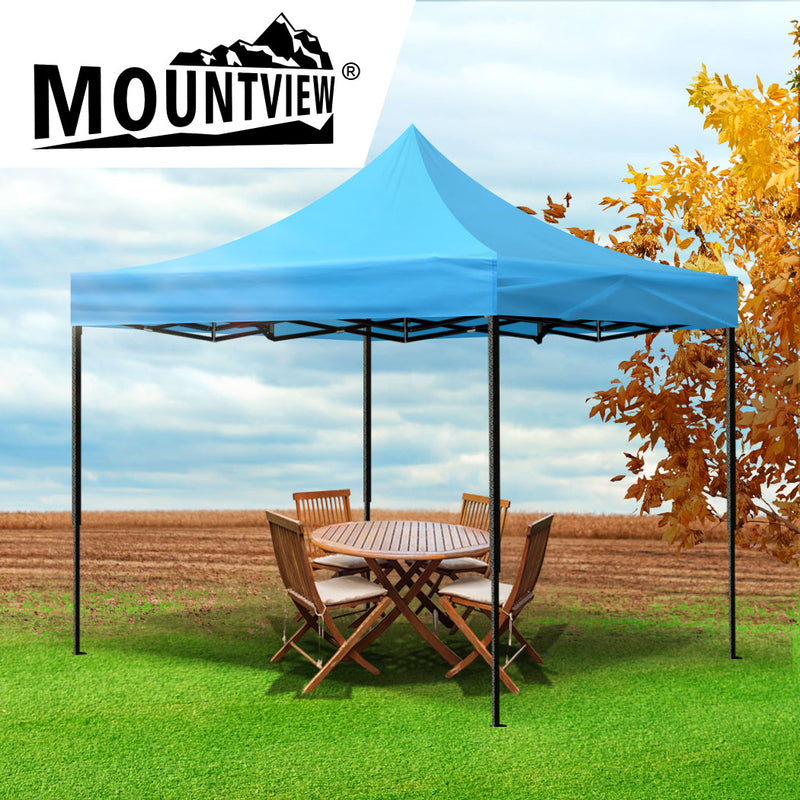 Mountview Gazebo Tent 3x3 Outdoor Marquee Gazebos Camping Canopy Wedding Blue