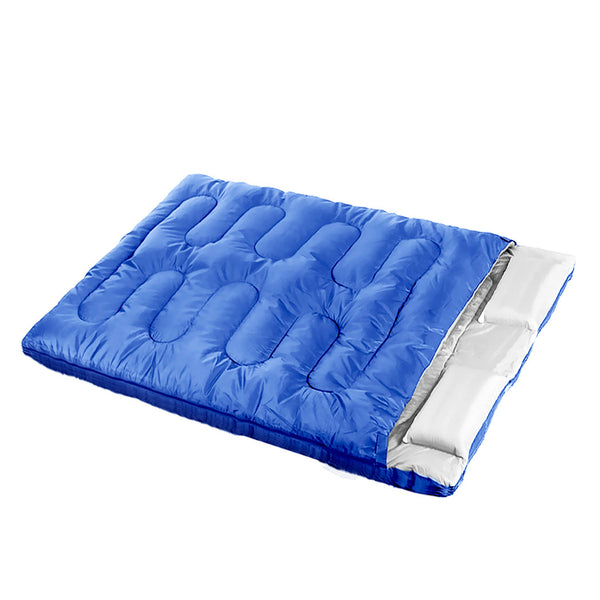 Mountview Sleeping Bag Double Bags Outdoor Camping Thermal 0â„ƒ-18â„ƒ Hiking Blue