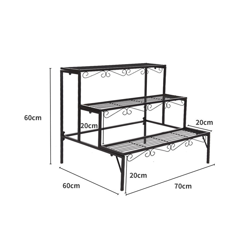 2x Levede Plant Stands Outdoor Indoor Garden Metal 3 Tier Planter Corner Shelf