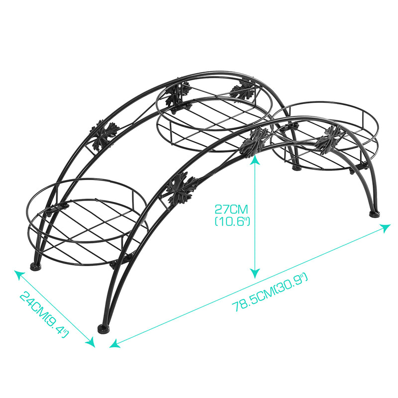 Levede Plant Stand Outdoor Indoor Metal Flower Pots Rack Corner Planter Shelf