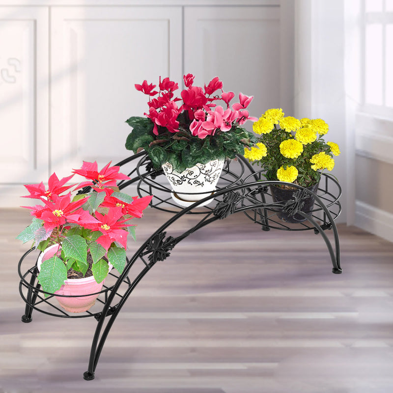 Levede Plant Stand Outdoor Indoor Metal Flower Pots Rack Corner Planter Shelf