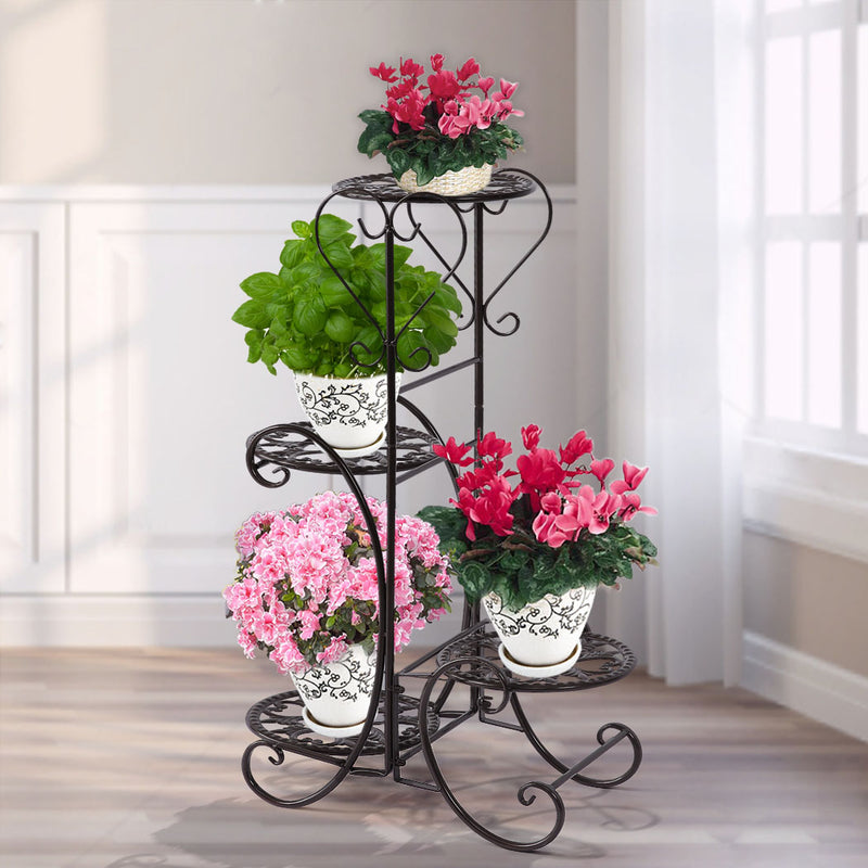 Levede Plant Stand Outdoor Indoor Metal Flower Pots Rack Corner Planter Shelf