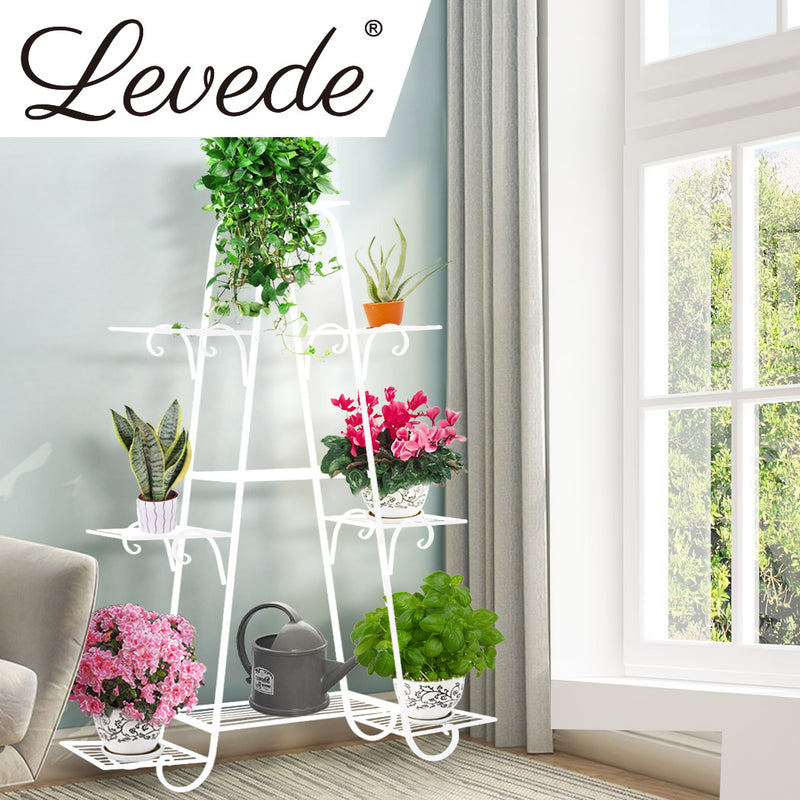 Levede Outdoor Indoor Metal Plant Stand Flower Pots Rack Garden Corner Shelf