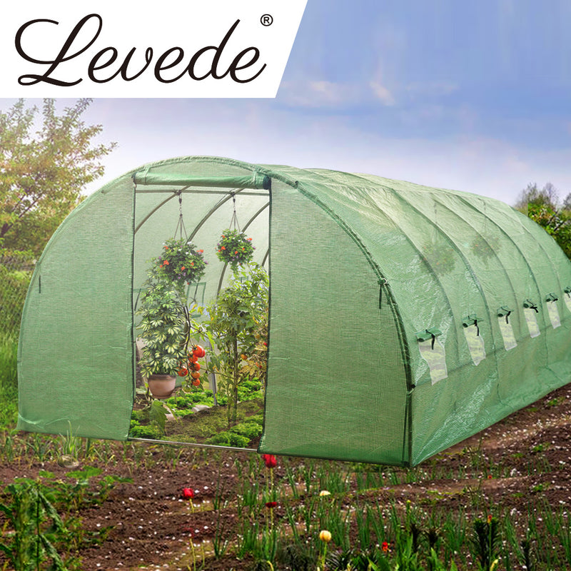 Greenhouse Plastic Cover Film Walk in Outdoor Garden Green House Tunnel 6X3X2M