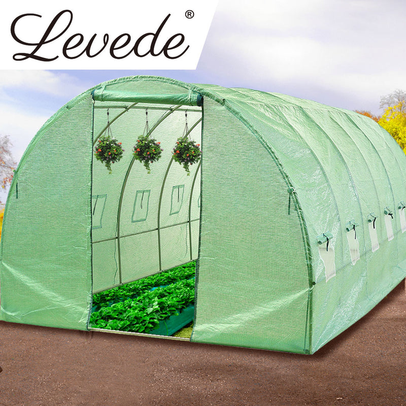 Greenhouse Plastic Cover Film Walk in Outdoor Garden Green House Tunnel 6X3X2M